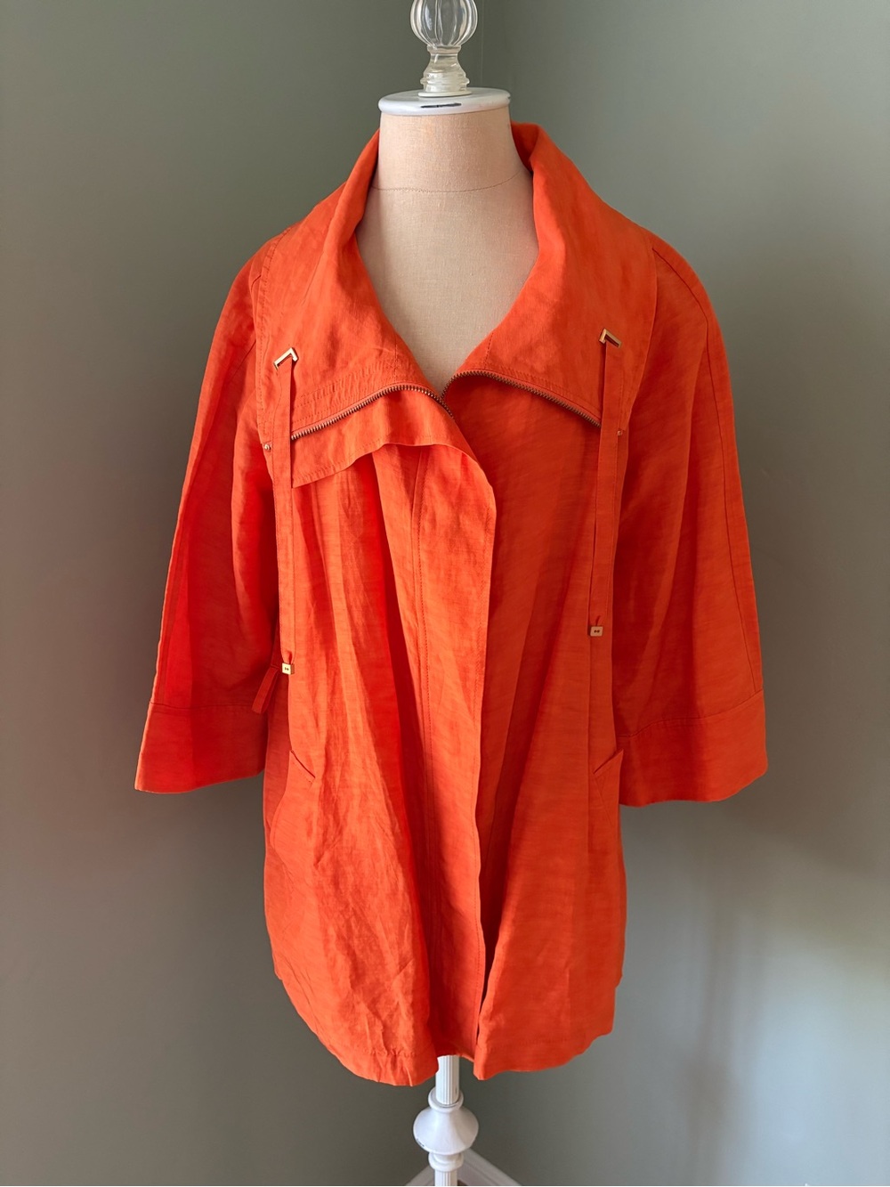 Lafayette 148 New York Bright Orange Open-Front Jacket
